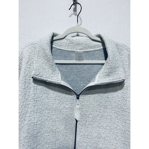 Calia Jacket Womens XL Heather Gray Bubble Cloud Zip Up Yoga Working Walking - Picture 2 of 5